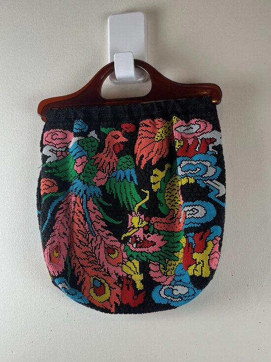 Kitsch Handbags - Kitsch Vintage Dargon & Phoenix Motif Beaded Handbag